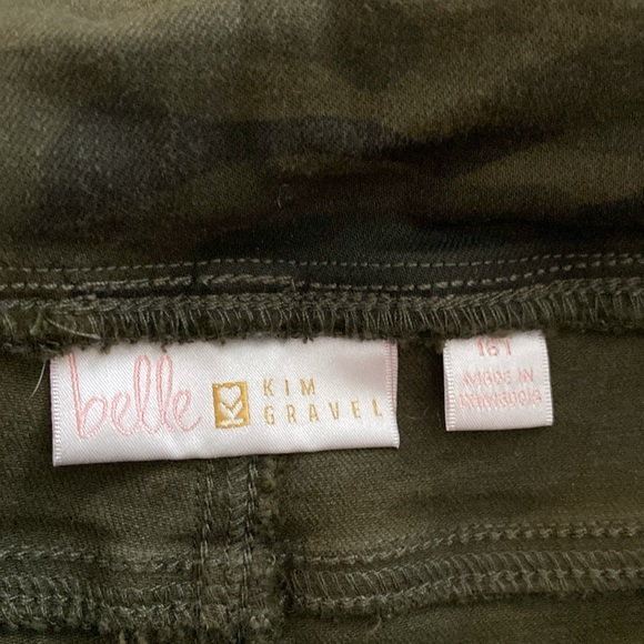 Bell by Kim Gravel tripe luxe twill jeans Camo pull on high rise military 16T - Picture 10 of 16